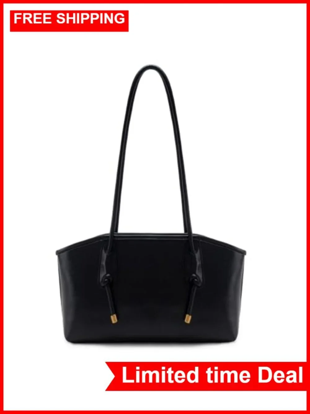 Faux Leather Hobo Handbag with Pendant, Vintage Shoulder Bag